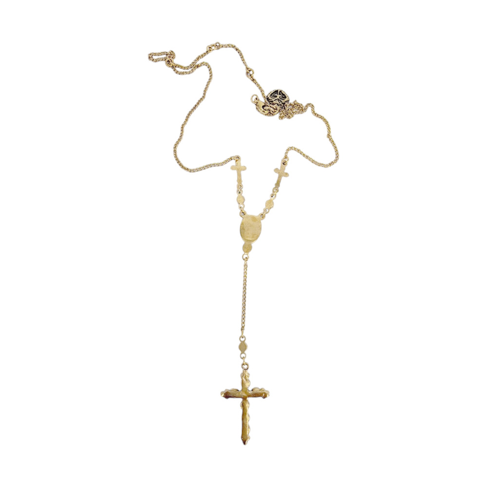 VIRGINS SAINTS & ANGELS VSA Maddie Rosary Necklace in Topaz & Gold - Picture 7 of 9